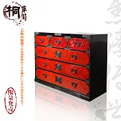 桐簞笥-雋臻傳世-頂級六階整理簞笥(赤塗)幅120cm