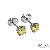 【TiMISA】純鈦耳針一對 簡愛(S) 活力黃