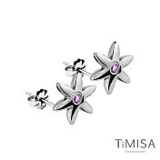 【TiMISA】純鈦耳針一對 花漾(三色-M)  神秘紫