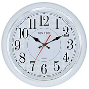 台灣製-WIN TIME 時尚居家W9129 夜光靜音掛鐘/時鐘-白框