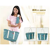 Skinly 媽咪包 待產包多功能單肩包 媽媽包 大容量媽咪包藍綠色