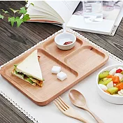 【Homely Zakka】木趣食光日系木質分隔餐盤 (長方)