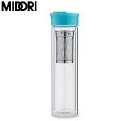 MIDORI 雙層玻璃纖果隨行瓶（藍）GS-0400B
