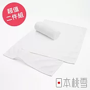 【日本桃雪】運動綁頭毛巾超值兩件組 (白色) | 鈴木太太公司貨