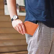 【預購商品】HANDIIN|日系職人首推 L型拉練卡片零錢夾 駝黃色