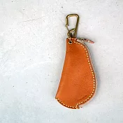 TEHA’AMANA|日本圓弧趣味牛皮鑰匙零錢包 駝黃