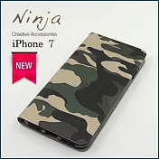 【東京御用Ninja】Apple iPhone 7（4.7吋）經典迷彩布紋保護皮套（迷彩綠）