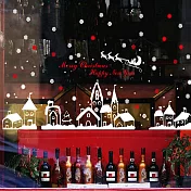 時尚壁貼 - 白色聖誕小鎮