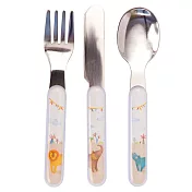 【安垛小姐】法國 Moulin Roty Tartempois_ 安全快樂餐具禮盒組(刀、叉、湯匙三件組)