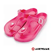 AIRWALK(女) -AB拖 EVA中性T字羅馬夾腳拖鞋4桃紅