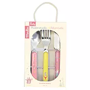 【安垛小姐】法國 Moulin Roty 粉戀寶寶安全快樂餐具禮盒組 (刀、叉、湯匙三件組)