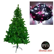 台灣製 5尺/5呎(150cm)豪華版綠聖誕樹(不含飾品組)+100燈LED燈11串(本島免運費)粉紅白光