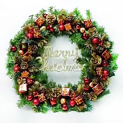 台灣製 24吋豪華高級聖誕花圈(紅金色系)(台灣手工組裝出貨)YS-GW24001