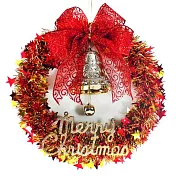 台灣製 紅金系金蔥聖誕星星花圈(14吋)YS-MTW14007