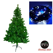 台灣製造 6呎 / 6尺(180cm)豪華版綠聖誕樹 (不含飾品)+100燈LED燈2串(附控制器跳機)-藍白光 YS-GT06501