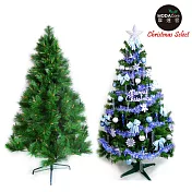 台灣製 6呎 / 6尺(180cm)特級綠松針葉聖誕樹 (+飾品組)(不含燈)-飾品藍銀色系YS-GPT06003
