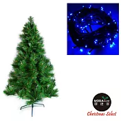 台灣製造 6呎 / 6尺(180cm)特級綠松針葉聖誕樹 (不含飾品)+100燈LED燈2串(附控制器跳機)-藍光YS-GPT06501