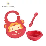 【MARCUS＆MARCUS】動物樂園餵食禮盒組-獅子(紅)