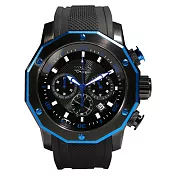 mono M007-576 撼動賽車切割造型錶框金屬感設計大錶面手錶- 藍