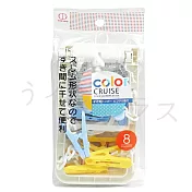 【日本KOKUBO】長方形小物曬衣架-8夾-3組入
