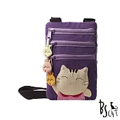 ABS貝斯貓 可愛貓咪拼布 郊遊隨身包 肩/斜背包 88-195紫色