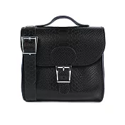 【Brit-Stitch】英國手工製作牛皮英倫典藏包 外出簡約休閒輕巧包包 手提包 肩背 側背包 精湛工藝 新款磁釦設計方便開啟(火炭黑)