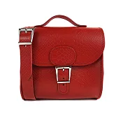 【Brit-Stitch】英國手工製作牛皮英倫典藏包 外出簡約休閒輕巧包包 手提包 肩背 側背包 精湛工藝 新款磁釦設計方便開啟(心機紅)