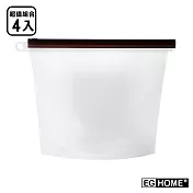 【EG Home 宜居家】矽膠食物密封保鮮袋1000ml(超值4入)透明