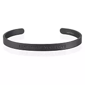 MANTRABAND 美國悄悄話手環 LIVE WHAT YOU LOVE 追逐所愛 寬版 男款 霧面黑色手環