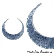 【摩達客】希臘藍銀網線串珠項鍊