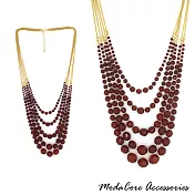 【摩達客】紅寶石多層垂墜項鍊