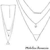 【摩達客】三角鍊真愛之鑽銀色長項鍊