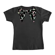 加拿大Electrik Kidz 鐵灰素色T恤with貓咪蝴蝶結2-3Y