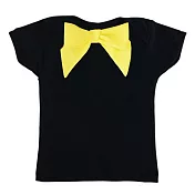加拿大Electrik Kidz 黑色素色T恤with黃色蝴蝶結6-12M