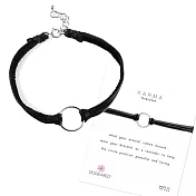 Dogeared Karma 經典圓滿圈手鍊 銀墜 黑皮手鍊 附原廠盒