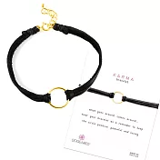 Dogeared Karma 經典圓滿圈手鍊 金墜 黑皮手鍊 附原廠盒