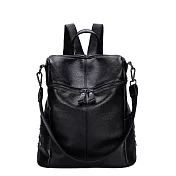 預購【O-ni O-ni】真皮新款大容量後背?肩包女士休閒流行單肩包HQ-fm-12-黑色