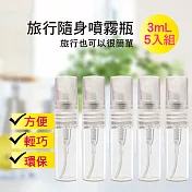 MYBEAUTY 玻璃隨身噴霧分裝瓶 (3mL/5入組)