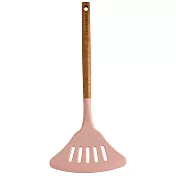 洋槐木柄矽膠鍋鏟 (寬版)玫瑰晶