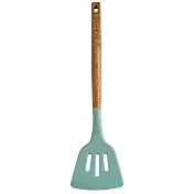 洋槐木柄矽膠鍋鏟寧靜藍