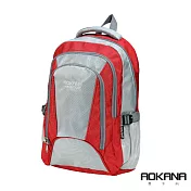 AOKANA奧卡納 輕量防潑水護脊紓壓機能電腦後背包 68-087摩登紅