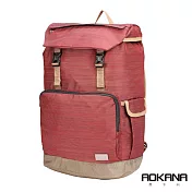 AOKANA奧卡納 輕量防潑水護脊電腦商務後背包 68-092摩登紅
