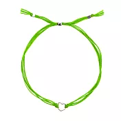 Dogeared Friendship 銀色愛心手鍊 迷你墜 亮綠X軍綠 防水繩衝浪手鍊