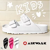 美國 AIRWALK休閒雙扣環室內外AB拖鞋-孩童版(共3色)19(1Y)白