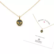 Dogeared 灰色外星人項鍊 琺瑯搪瓷外星人 金色許願項鍊 相信自己 附原廠盒