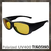 Turoshio 超輕量-坐不壞科技-偏光套鏡-近視/老花可戴 H80102 C2 黑黃片(小)
