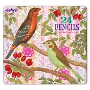 eeBoo 24色鉛筆(鐵盒) — 鳥語花香(Birds & Berries Color Pencils)