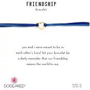 Dogeared Friendship 金色愛心手鍊 迷你墜 亮藍X寶藍 防水繩衝浪手鍊
