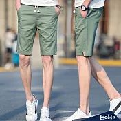 <現貨+預購>短褲抽繩小直筒五分短褲五色-HeHa-2XL（淺軍綠）