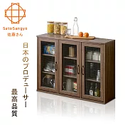 【Sato】NEFLAS時間旅人三門玻璃收納櫃‧幅111cm